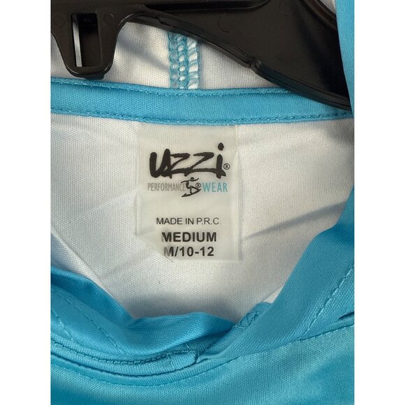 Uzzi Performance wear Tricolor Hoodie M 10-12 Blue Yellow Orange UPF 30+ NWT - Picture 9 of 10